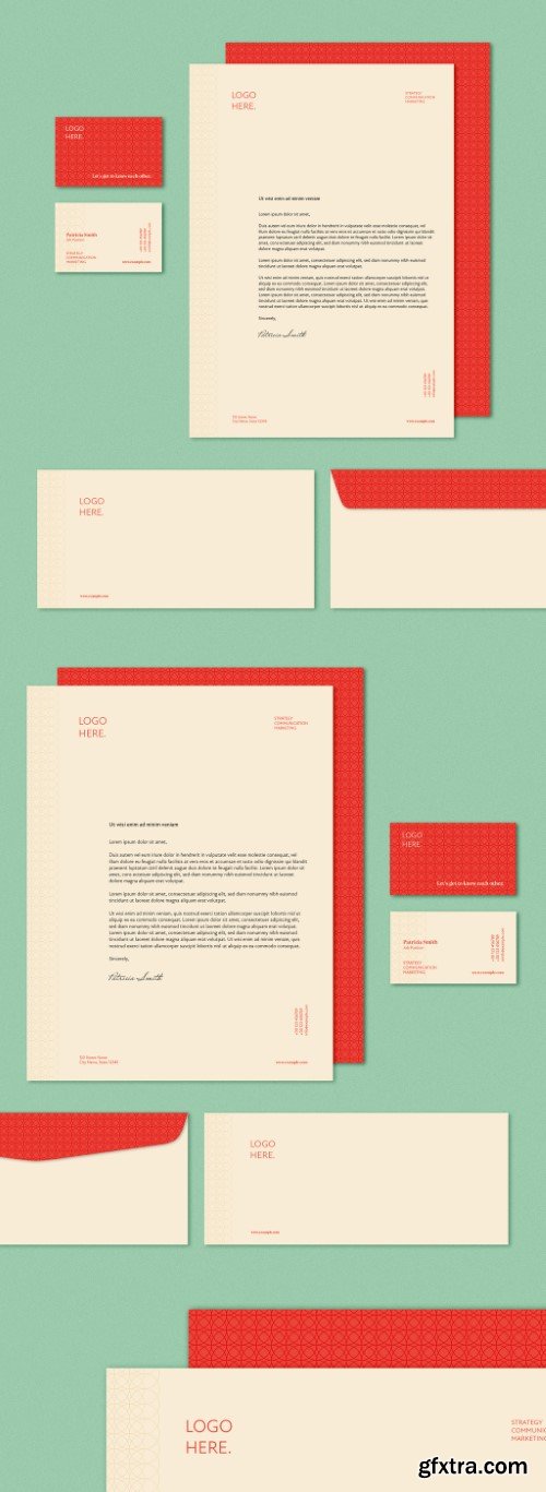 Stationery Set with Geometric Pattern Accents