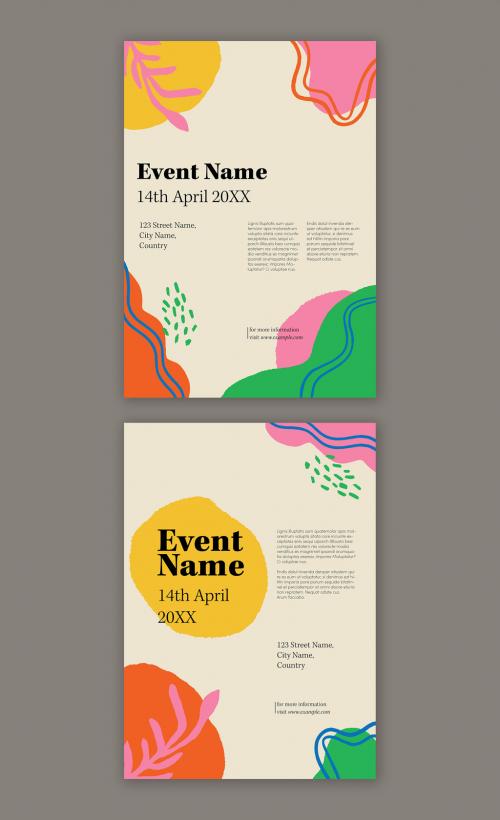 Colourful Doodle Hand Drawn Event Poster Layout