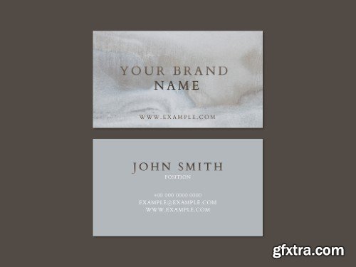 Business Card Layout with Marble Design