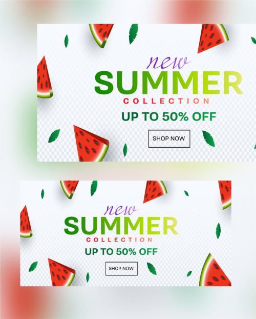 Summer Sale Banner Design with Watermelon Slices