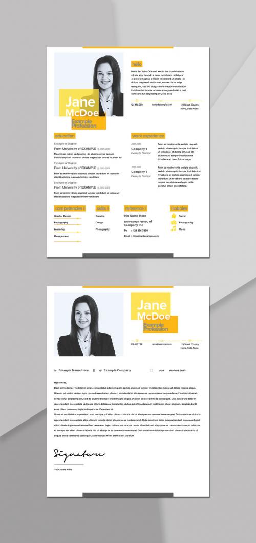 Resume with Yellow Accents