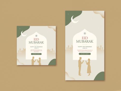 Eid Mubarak Social Media Set