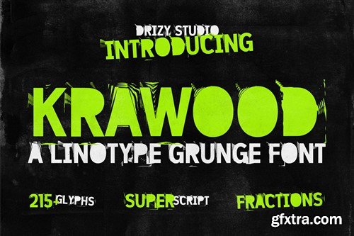 Krawood - Linotype Grunge Font 3PDD538