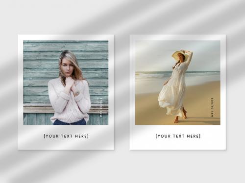 Clean Instant Photo Mockup with Shadow Overlay