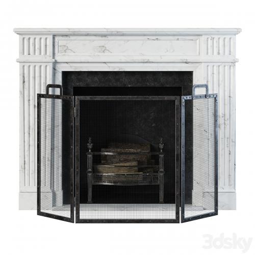 Classic fireplace white marble
