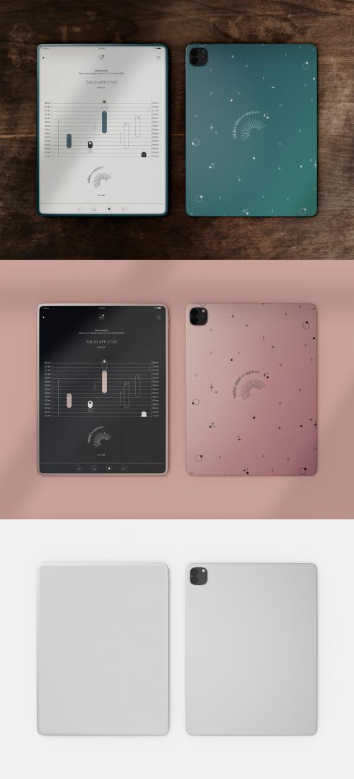 3D Tablet Cover with Tablet Screen Mockup