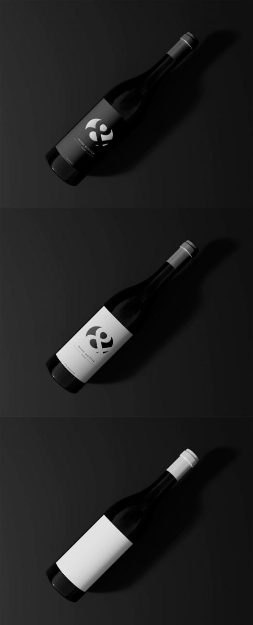 Isolated Wine Bottle Mockup