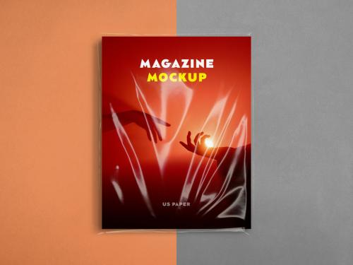 Us Paper Magazine Cover Plastic Wrap Mockup