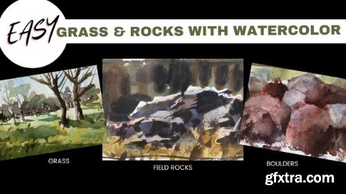 Watercolor Landscape Workshop; How to Paint Grass and Rocks