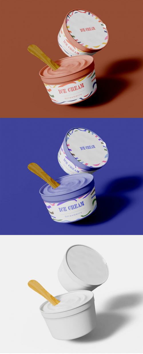 Two Ice Cream Cups Mockup