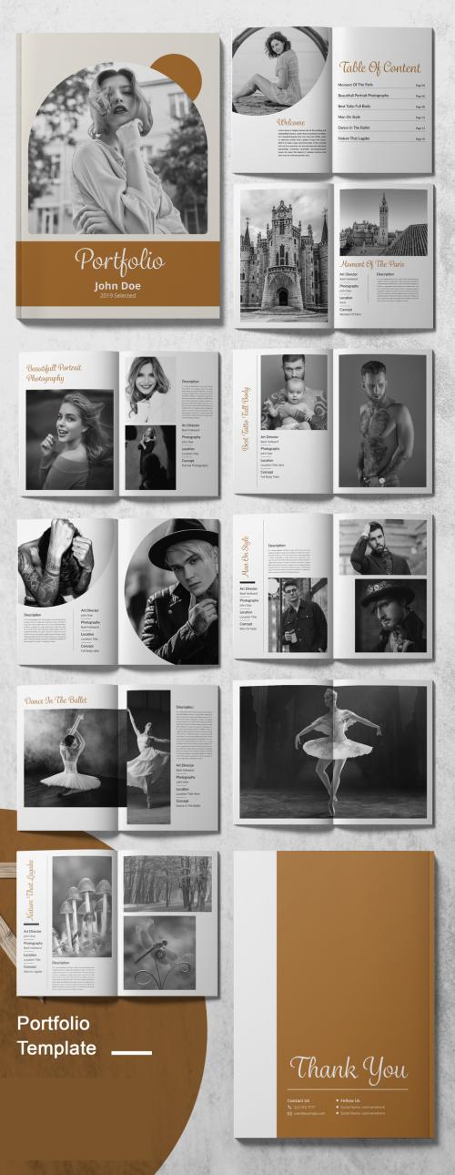 Minimalist Portfolio Brochure Layout with Bold Typography