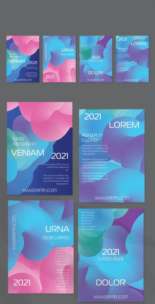 Flyer Layout with Futuristic Wavy Gradient Cloud Shape