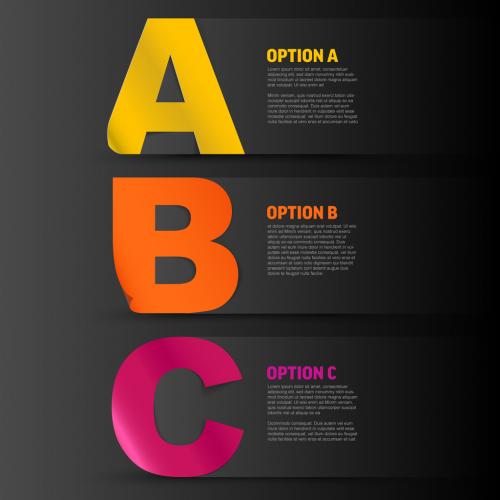 Paper Progress Product Choice or Versions Template with Big Letters