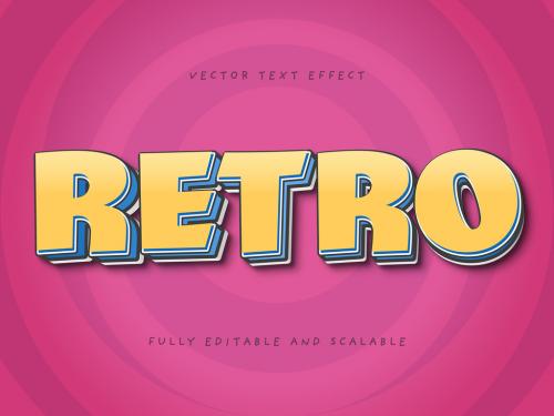 Retro Style 3D Vector Art Text Effect