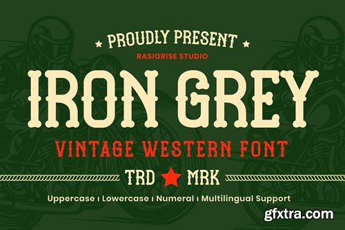 Iron Grey - Vintage Western Font U3X96QF