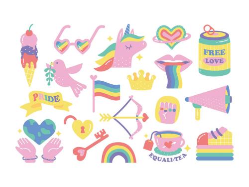 Lgbt Gay Pride Sticker Illustrations