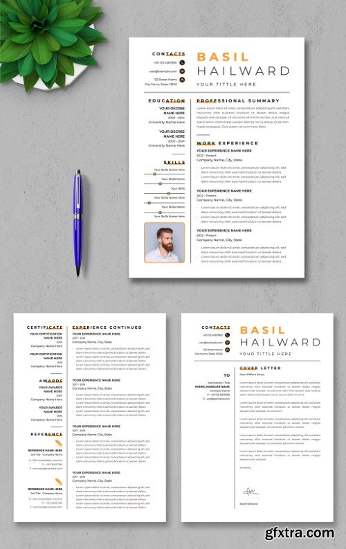 Yellow Accent Resume Template