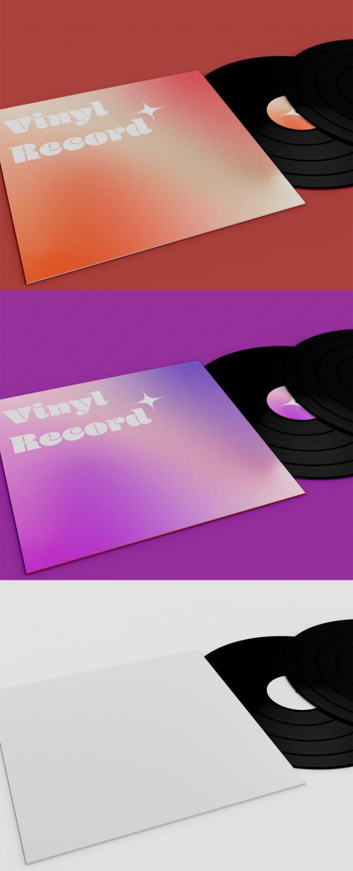 Two Vinyl Records Mockup