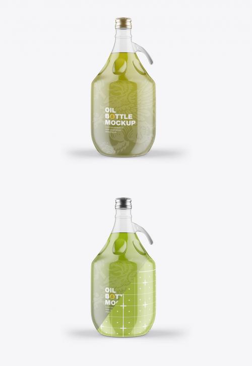 Glass Olive Oil Bottle Mockup
