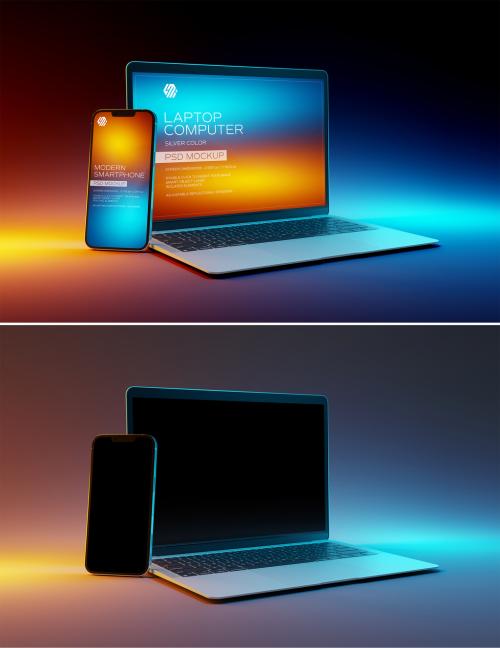 Mobile Phone and Laptop Devices Mockup