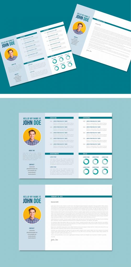 Simple Horizontal Resume and Cover Letter