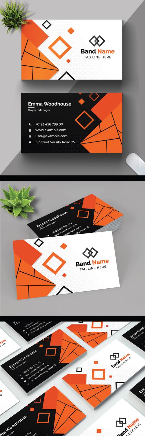 Black and Orange Color Business Card