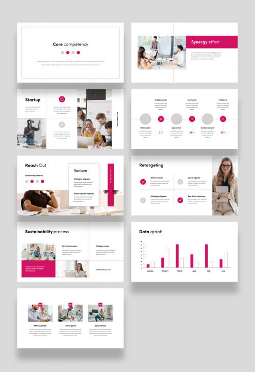 Business Presentation Layouts With Magenta Accent