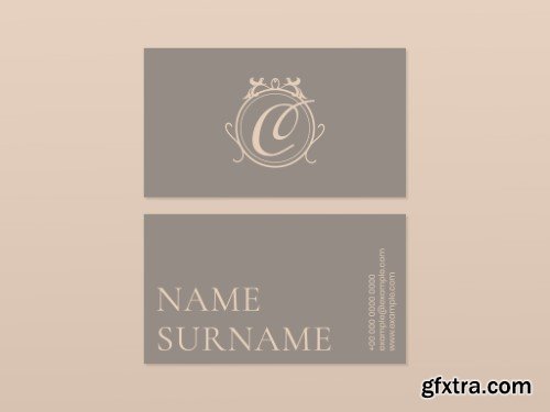 Business Card Layout with Vintage Logo