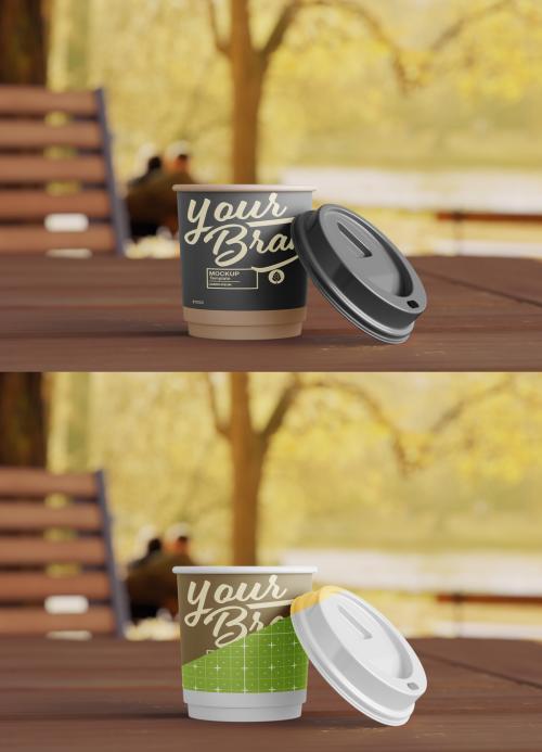 Paper Coffee Cup with Sleeve Mockup