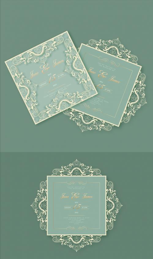 Lace Wedding Card Stationery or Invitation Card Layout