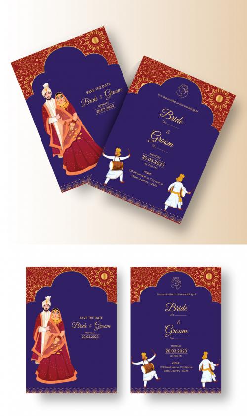 Indian Wedding Card Stationery or Invitation Card Layout