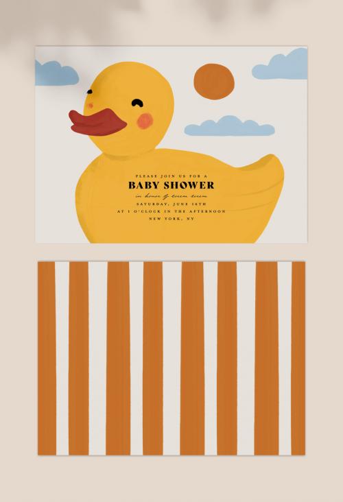 Baby Shower Invitation Layout with Duck