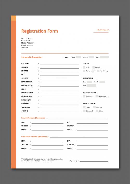Registration Document Layout