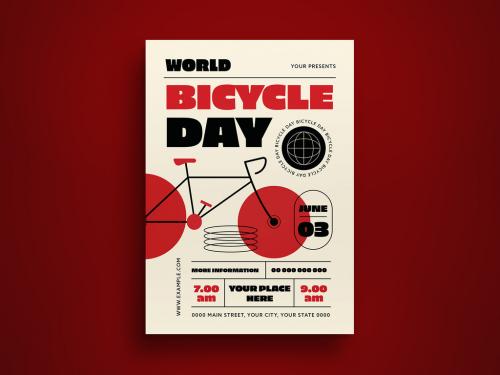 World Bicycle Day Flyer Layout