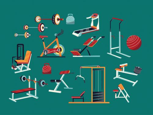 Gym Equipment Asset Illustration