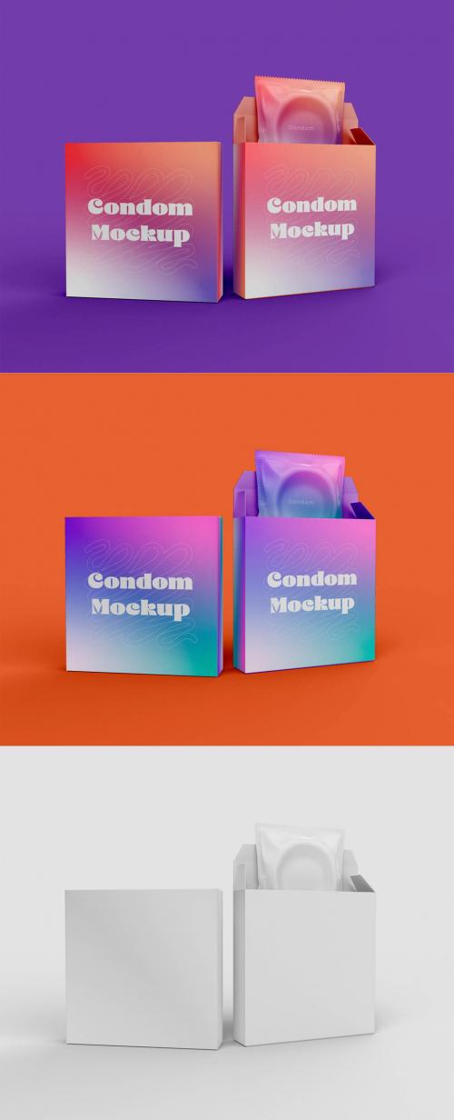Pair of Boxes with Condoms Mockup