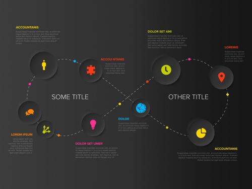 Simple Dark Infographic with Circle Icon Elements