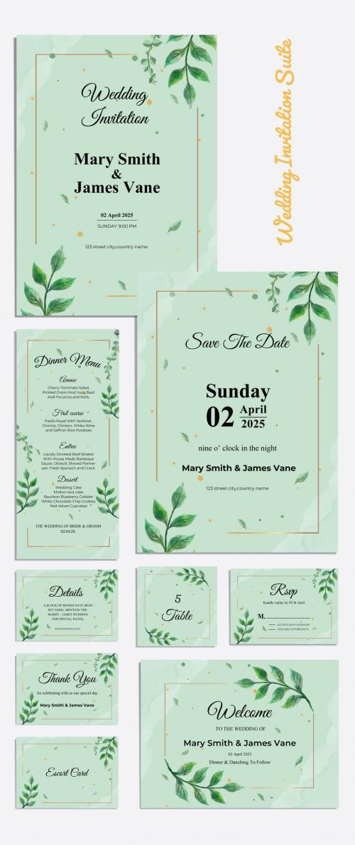 Floral Wedding Invitation Set