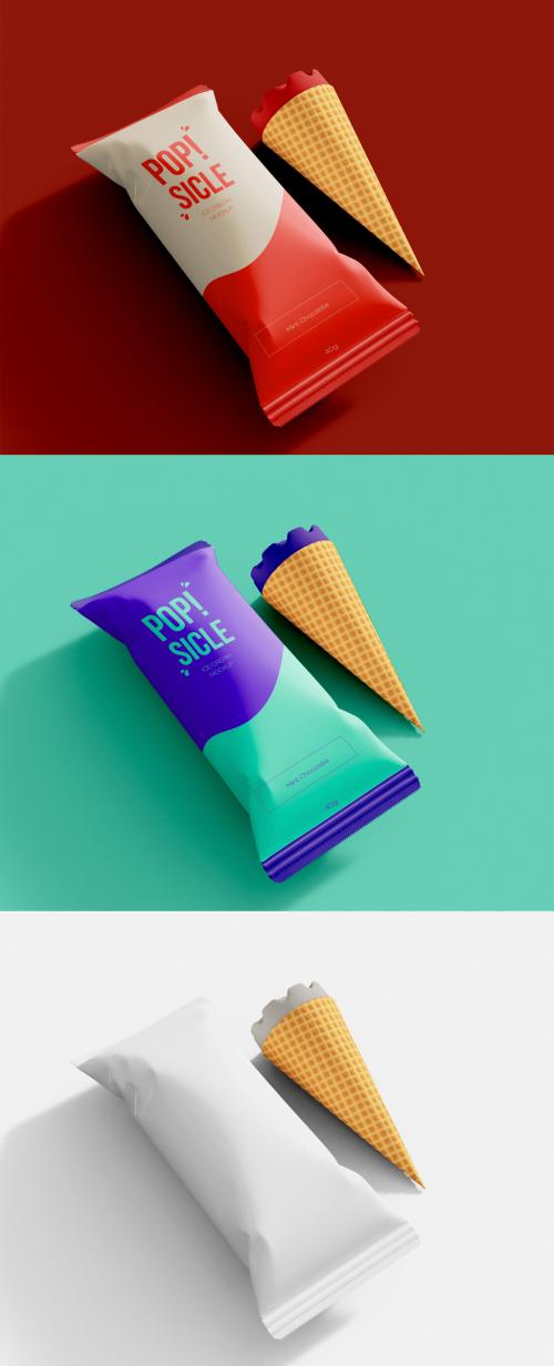 Ice Cream Popsicle Packaging Mockup