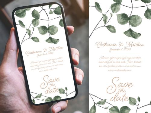 Wedding Save the Date Eucalyptus