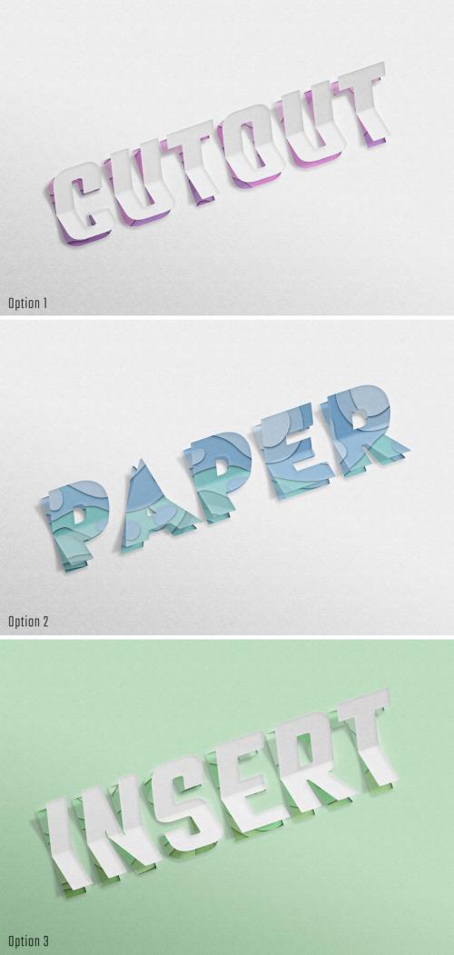 Paper Cutout Text Effect Mockup
