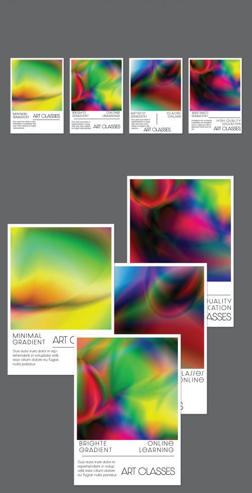 Flyer Layout with Bright Holographic Gradient Picture