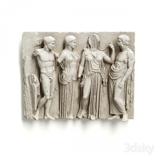 Greek Attic relief wall panel