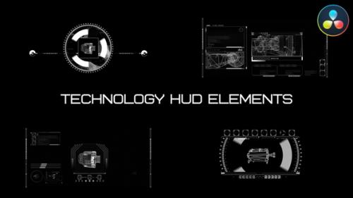 Videohive - Technology Hud Elements for DaVinci Resolve - 51707832