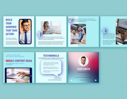 Social Media Manager Carousel Layout in Bright Colors with Modern Gradient
