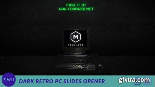 Videohive Dark Retro PC Slides Opener 51797849