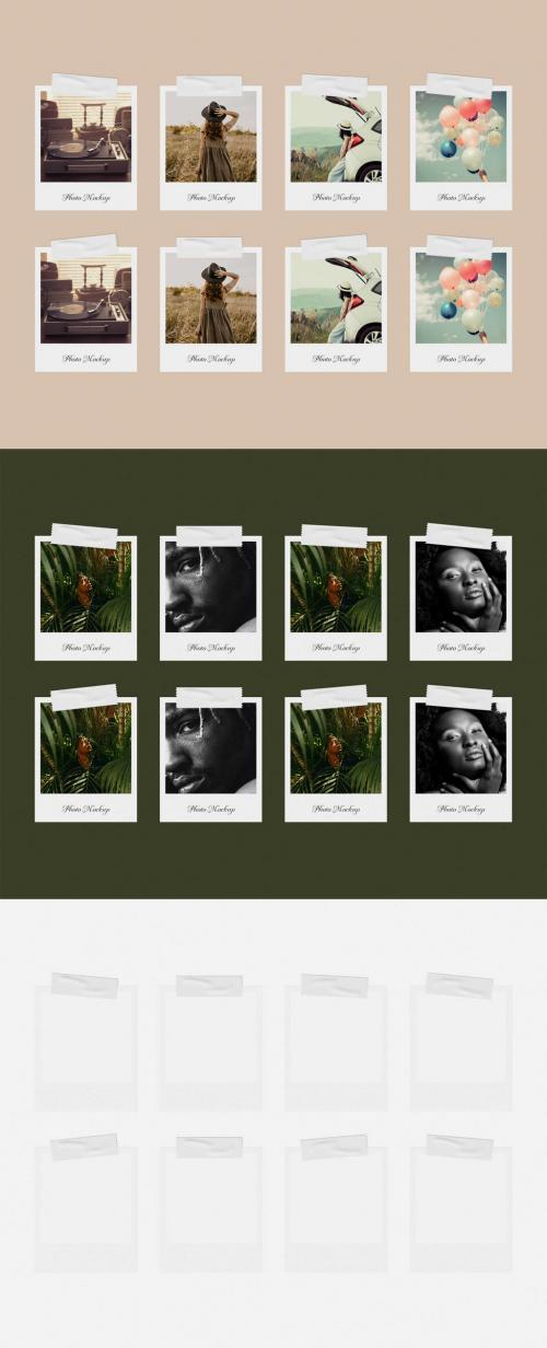 Front View of Instant Photos Mockup