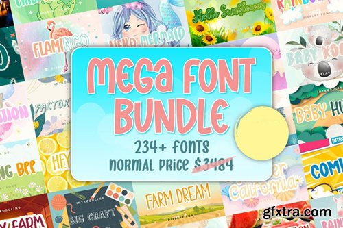 Mega Font Bundle - 235 Premium Fonts