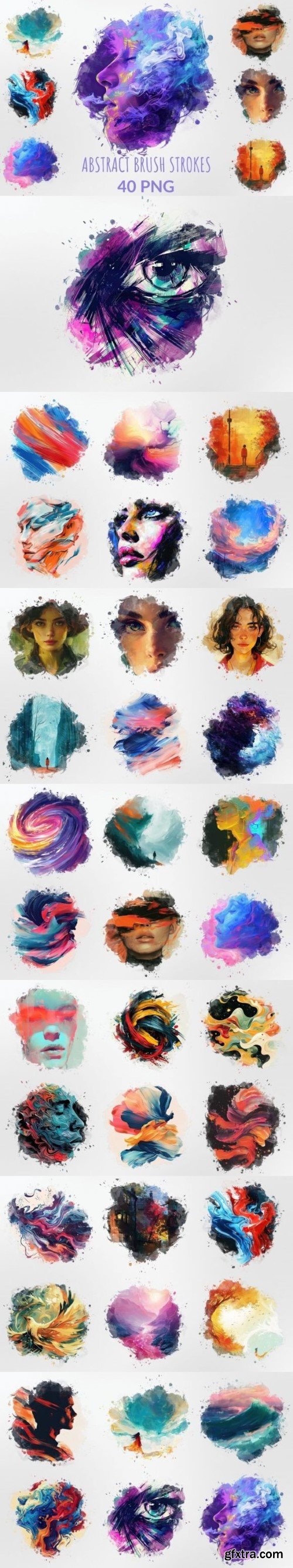 Watercolor Abstract Brush Strokes