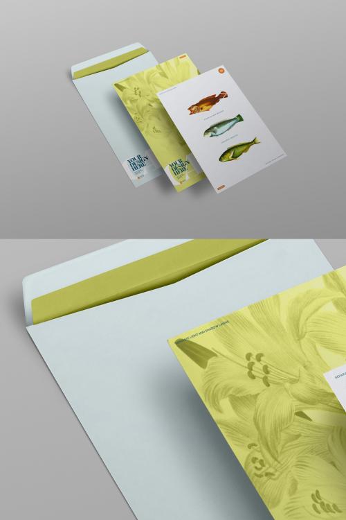 Envelopes Mockup C4, A4 Perspective